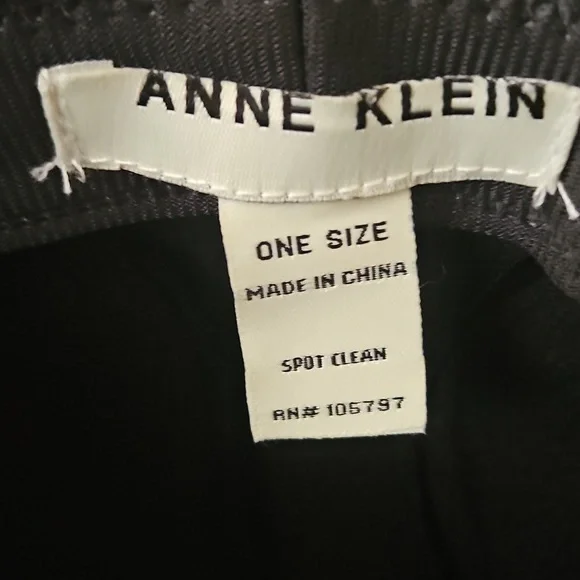 Anne Klein Black Felt Cloche Hat with Animal Print Band - Picture 2 of 6